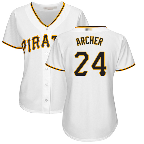Pirates #24 Chris Archer White Home Women's Stitched MLB Jersey